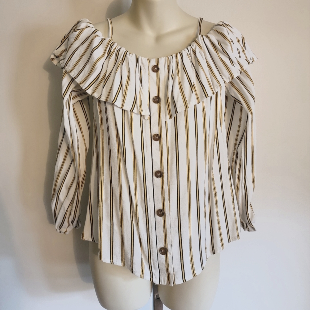 Fun off shoulder stripe top